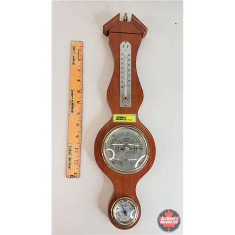 Barometer Thermometer Combo Wall Mount Home Décor Piece 19h X 5w