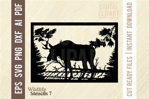 Moose Svg File Horned Elk Svg Wildlife Stencils 1895367