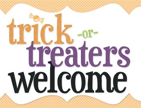 5 Best Images of Trick Or Treat Signs Printable - No Trick or Treat Signs Printable, Council of ...