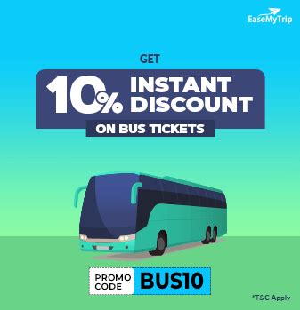 Flat 10% Discount on Bus Offers -EaseMyTrip