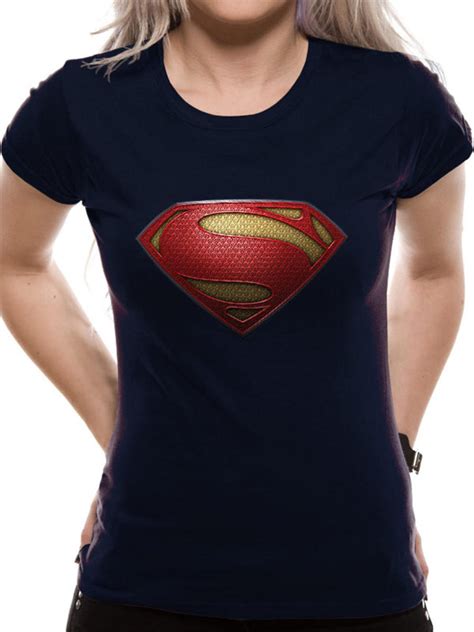 Man Of Steel Superman Textured Logo Dc Comics Official Womens T Shirt