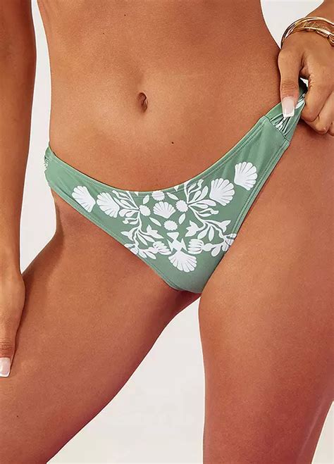 Accessorize Ornamental Print Ruched Side Bikini Bottoms Freemans