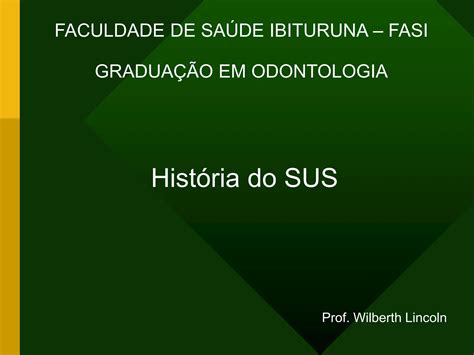 Aula Ppt Historia Do Sistema Unico De Saude Ppt