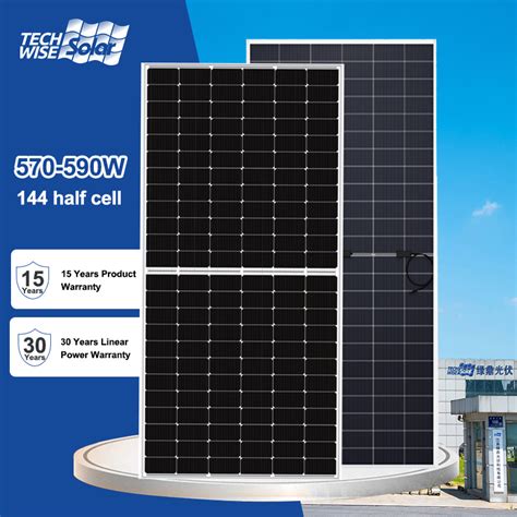 Techwise Solar PV Module 485W 580W 590W Topcon Bifacial Solar Panel Big