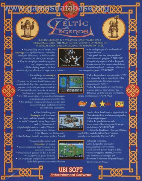 Celtic Legends Commodore Amiga Artwork Box Back