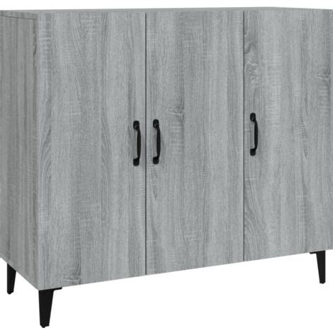 Sideboard Grau Sonoma 90x34x80 Cm Holzwerkstoff VidaXL