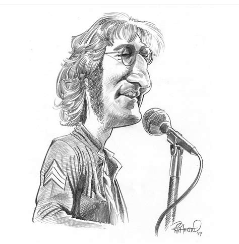 John Lennon By Tom Richmond Caricature Drawing Caricature Sketch Caricature Artist