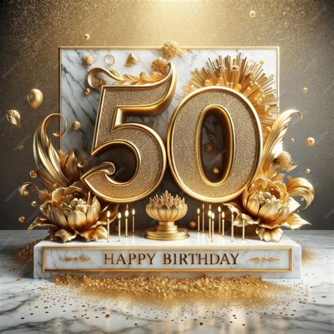 Premium Photo | Majestic 50th Birthday with Golden Grandeur