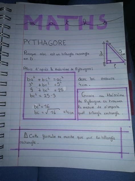 Théorème de Pythagore Théorème pythagore Leçon de maths