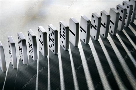 Lined Up Dominoes Stock Image C0019946 Science Photo Library