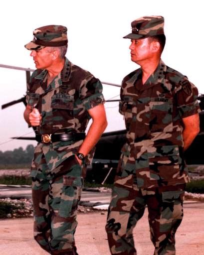 General Eric Shinseki Right And General Wesley Clark Left At