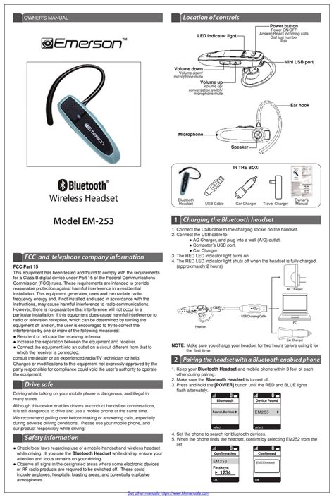 Emerson Em 253 Owners Manual Pdf Download Manualslib