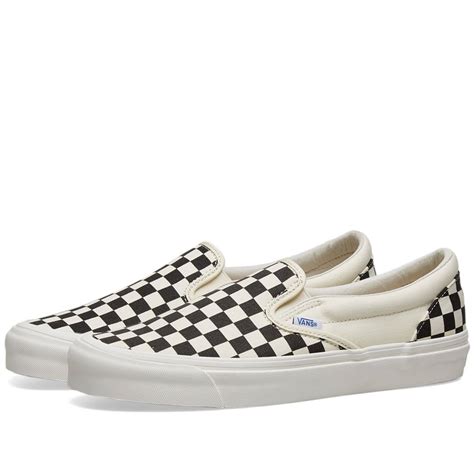 Vans Vault OG Classic Slip On LX Black White Checkerboard END US