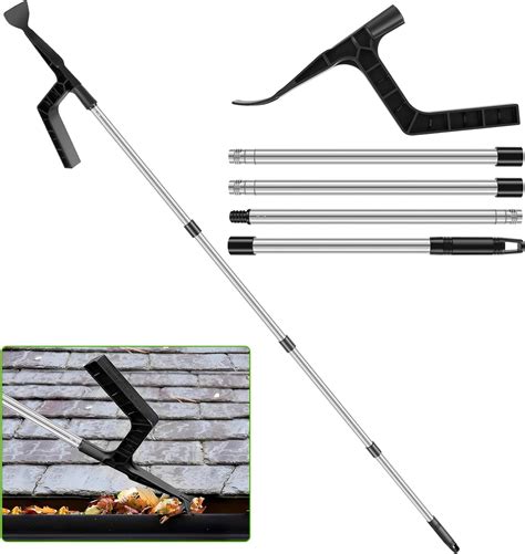 Gutter Cleaning Tool With 70 8in Splicing Pole Handle Gutter Cleaning