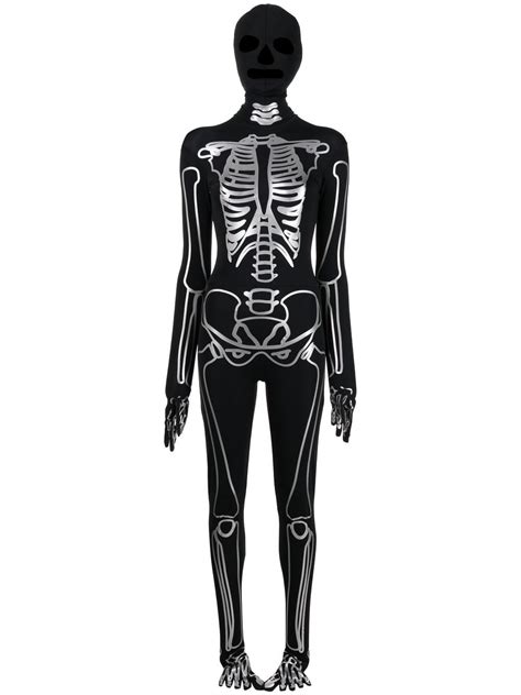 Natasha Zinko Skeleton Halloween Jumpsuit Black Farfetch