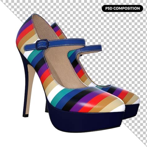 Premium PSD High Heels Shoes Isolated 3d Rendering