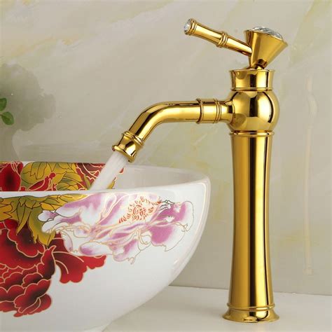 2020 Gold Antique Luxury Bathroom Brass Single Hole Copper Hot And Cold Basin Faucet Jingdezhen