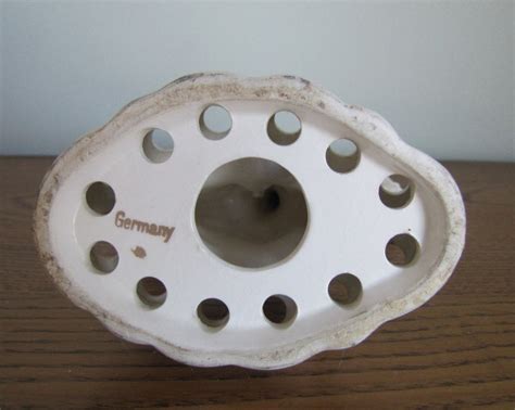 Art Deco Nude Ivory Pottery Flower Holder Frog Floral Wreath Etsy