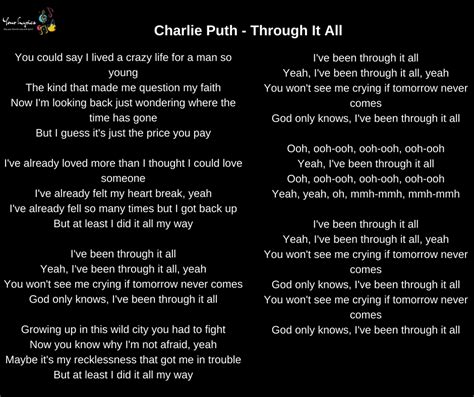 Charlie Puth – Through It All Lyrics – Your Lyrics