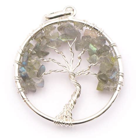 Pendentif Arbre De Vie En Labradorite Les F Es Pr Cieuses