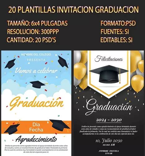 Plantillas Invitaciones Graduacion Clausura Psd Mercadolibre