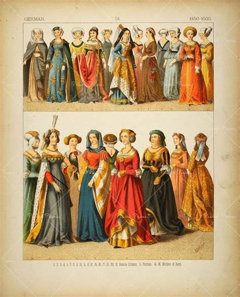 German Renaissance Clothing | Costume German Medieval Women Citizens ...