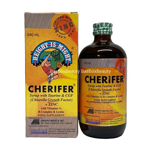 Cherifer Syrup W Taurine And Cgf Zinc 240ml Basbox Beauty