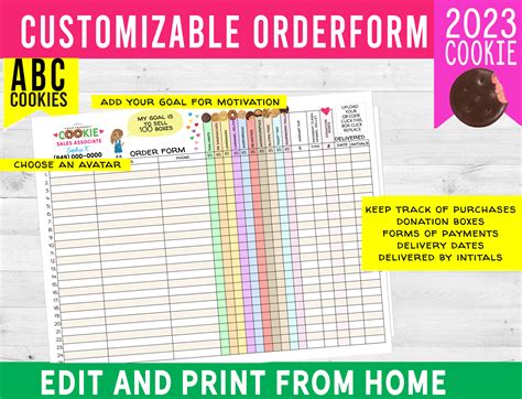 Girl Scout Cookie Order Form 2023 - Printable Forms Free Online