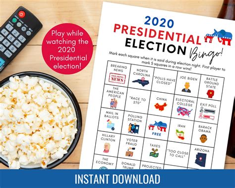 2020 Presidential Election Bingo 2020 Election Bingo Etsy