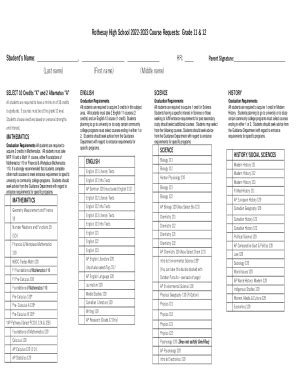 Fillable Online Grade Course Selection Request Form Fax