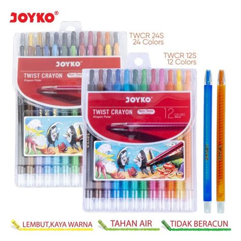 Jual KRAYON PUTAR JOYKO 12 DAN 24 WARNA TWIST CRAYON JOYKO TWCR