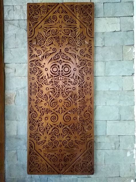 My Artwork Ukiran Dayak Kayu Jati 113 Cm X 445cm Handmade Gambar