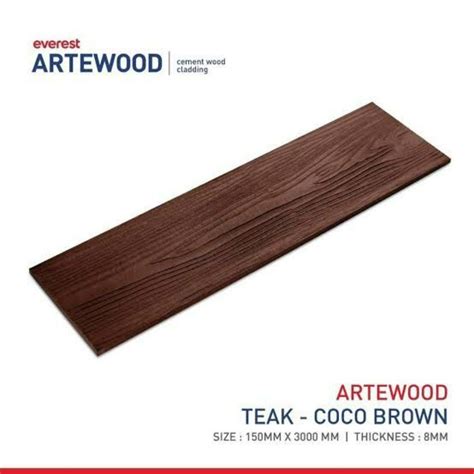 Rectangular Fibre Cement Everest Artewood Teak Coco Brown Packaging