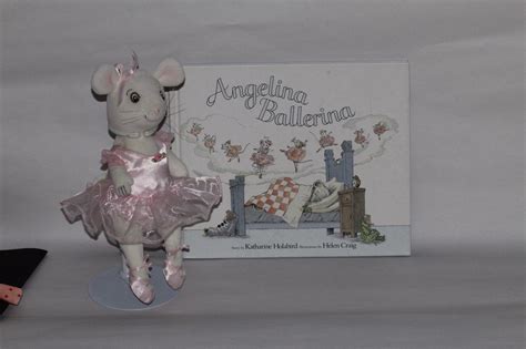 Angelina Ballerina doll with ballerina costume, book, and doll stand ...