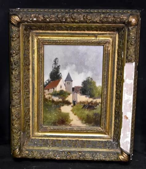 Tableau Ancien Huile Paysage Anim Sign Eug Ne Galien Laloue