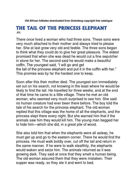 african folktales  princess elephant  fairy tales