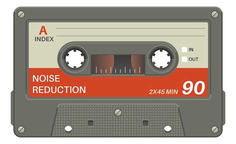 Premium Vector Audio Tape Plastic Cassette With Color Label Template