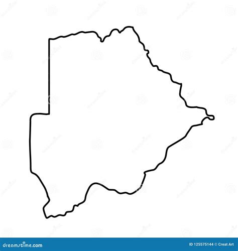 Botswana Map Outline Cartoon Vector | CartoonDealer.com #103335279