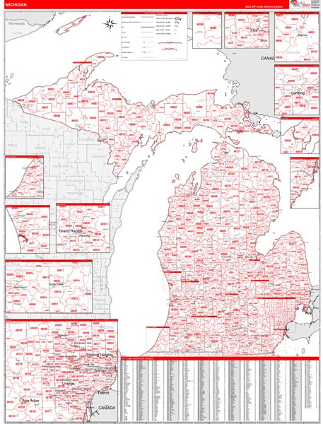 Michigan Zip Code Map By County