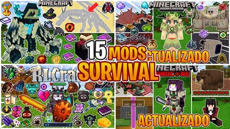 Los 15 Mejores Addons Survival Para Minecraft Pe 120 Mods Minecraft Bedrock Youtube