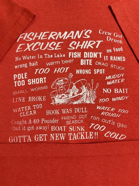 Vintage S Fishermans Excuse Tee Men S Fashion Tops Sets