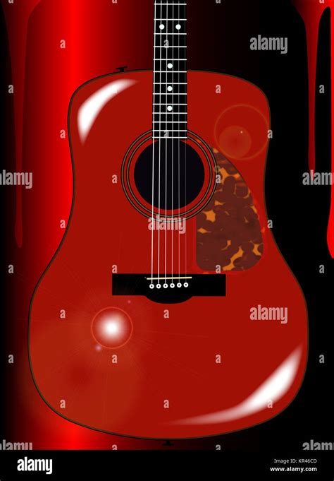 Red Acoustic Guitar Background Stock Photo - Alamy