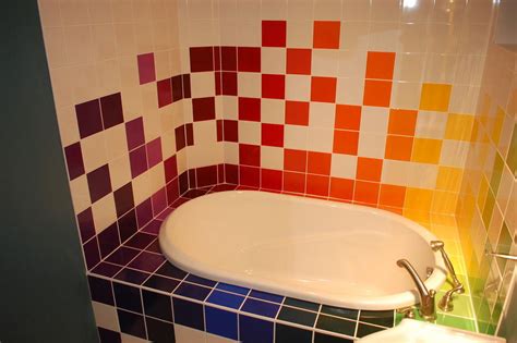 Painted Tile Bathroom Project | DIYIdeaCenter.com