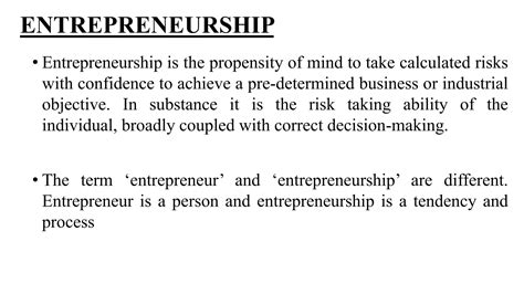 Meaning Definition And Elements Of Entrepreneurship Ppt