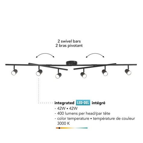 GLOBE ELECTRIC Rail déclairage Globe Electrique pliable noir mat 6