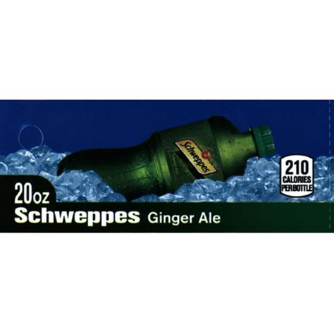 D And S Vending Inc Ds42scga20 Schweppes Ginger Ale Label 20oz Bottle With Calorie 1 3 4