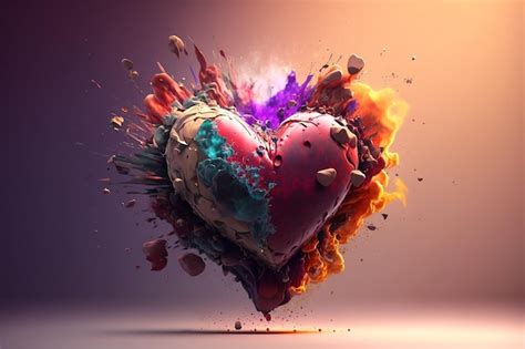 Premium Ai Image Love Explosion Of Emotions Air Flow Background