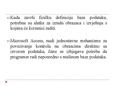 Uvod U Baze Podataka Microsoft Access Osnovni Pojmovi