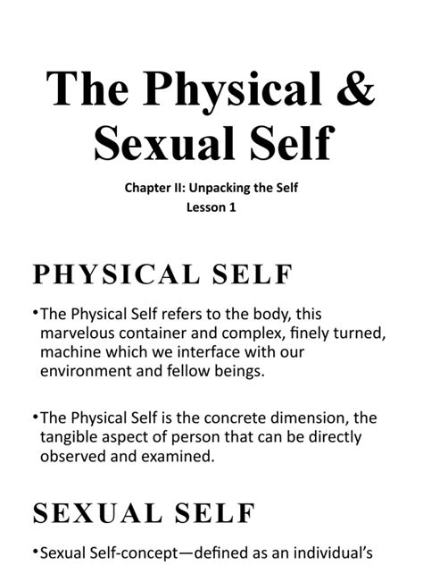 The Physical And Sexual Self Pdf Sexually Transmitted Infection Orgasm