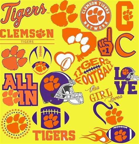 1 Clemson Tigers Svg Dxf Eps Png Cut File Pack Download Football